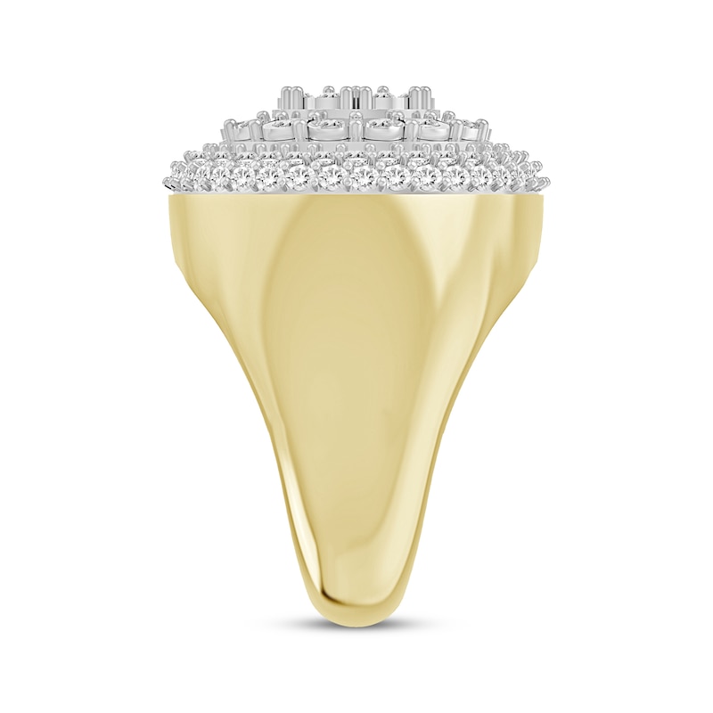Main Image 2 of Previously Owned Men's Multi-Diamond Center Circle Ring 2 ct tw 10K Yellow Gold