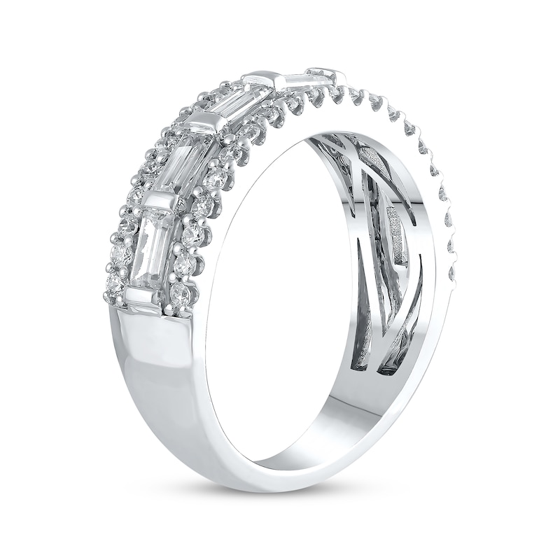 Main Image 2 of Previously Owned Lab-Grown Diamonds Baguette & Round-Cut Anniversary Band 1 ct tw 14K White Gold