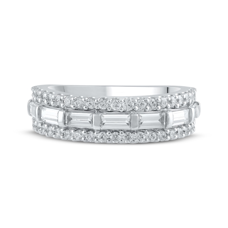 Main Image 3 of Previously Owned Lab-Grown Diamonds Baguette & Round-Cut Anniversary Band 1 ct tw 14K White Gold
