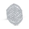 Thumbnail Image 1 of Previously Owned Baguette & Round-Cut Diamond Multi-Row Fashion Ring 3 ct tw 10K White Gold