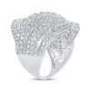Thumbnail Image 2 of Previously Owned Baguette & Round-Cut Diamond Multi-Row Fashion Ring 3 ct tw 10K White Gold