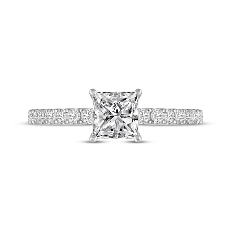 Main Image 3 of Previously Owned Lab-Grown Diamonds Princess-Cut Diamond Engagement Ring 1-1/3 ct tw 14K White Gold