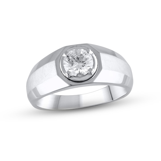 Previously Owned Men's Lab-Grown Diamonds Round-Cut Wedding Band 1 ct tw 14K White Gold