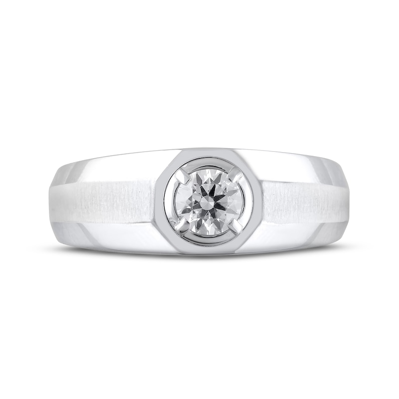 Main Image 3 of Previously Owned Men's Lab-Grown Diamonds Wedding Band 1/2 ct tw 14K White Gold