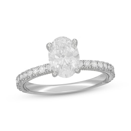 Previously Owned Neil Lane Artistry Oval-Cut Lab-Grown Diamond Engagement Ring 2 ct tw 14K White Gold Size 5