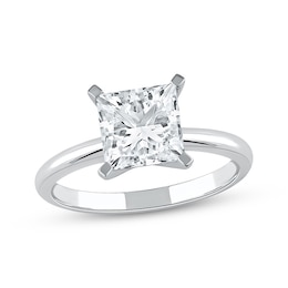 Previously Owned Lab-Grown Diamonds by KAY Princess-Cut Solitaire Engagement Ring 2-1/2 ct tw 14K White Gold (I/SI2)