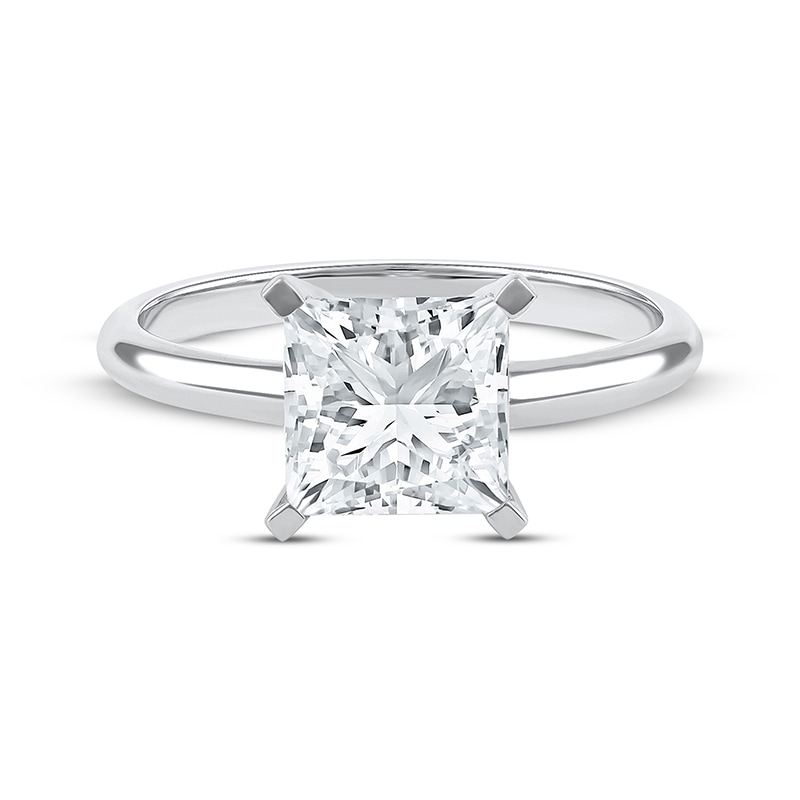 Main Image 3 of Previously Owned Lab-Grown Diamonds by KAY Princess-Cut Solitaire Engagement Ring 2-1/2 ct tw 14K White Gold (I/SI2)