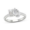 Thumbnail Image 1 of Previously Owned Toi et Moi Emerald-Cut & Pear-Shaped Lab-Grown Diamond Engagement ring 2-1/4 ct tw 14K White Gold