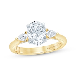Previously Owned Monique Lhuillier Bliss Oval-Cut Lab-Grown Diamond Engagement Ring 2-3/8 ct tw 18K Two-Tone Gold