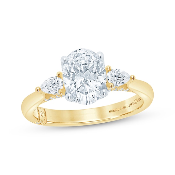 Previously Owned Monique Lhuillier Bliss Oval-Cut Lab-Grown Diamond Engagement Ring 2-3/8 ct tw 18K Two-Tone Gold
