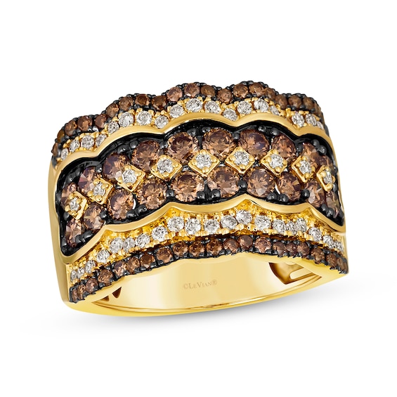 Previously Owned Le Vian Chocolate Diamond Scalloped Ring 1-3/4 ct tw 14K Honey Gold