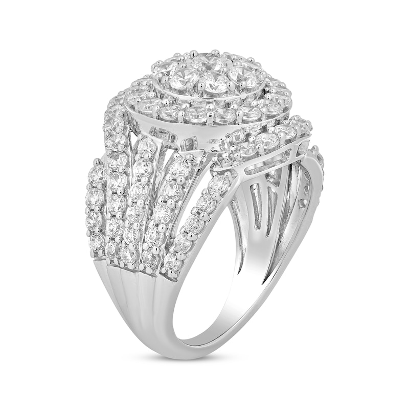 Main Image 2 of Previously Owned Round-Cut Diamond Double Halo Diamond Ring 3 ct tw 10K White Gold
