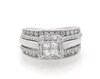 Thumbnail Image 1 of Previously Owned Princess-Cut Quad Diamond Engagement Ring 7/8 ct tw 10K White Gold Size 6