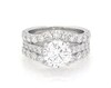 Thumbnail Image 1 of Previously Owned Round-Cut Lab-Grown Diamond Bridal Set 4 ct tw 14K White Gold Size 6.25