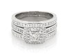 Thumbnail Image 1 of Previously Owned Neil Lane Princess-Cut Diamond Double Halo Bridal Set 2-3/4 ct tw 14K White Gold Size 8.75
