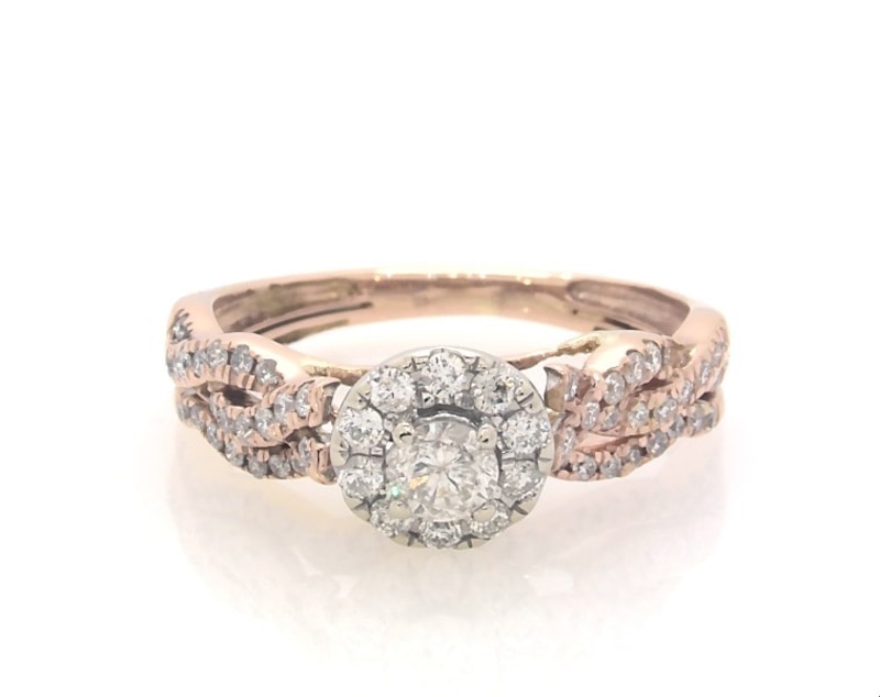 Main Image 1 of Previously Owned Diamond Bridal Set 1/2 ct tw Round-cut 10K Two-Tone Gold Size 5