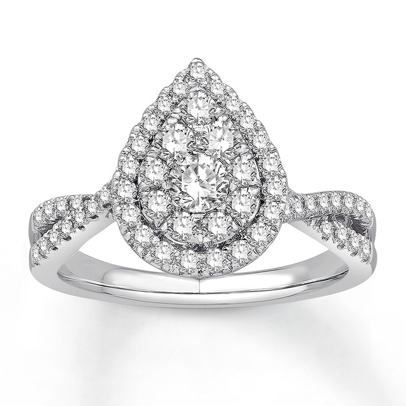 Main Image 1 of Previously Owned Diamond Engagement Ring 5/8 ct tw Round-cut 10K White Gold