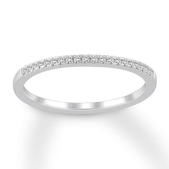 Previously Owned Diamond Wedding Band 1/10 ct tw Round-cut 14K White Gold