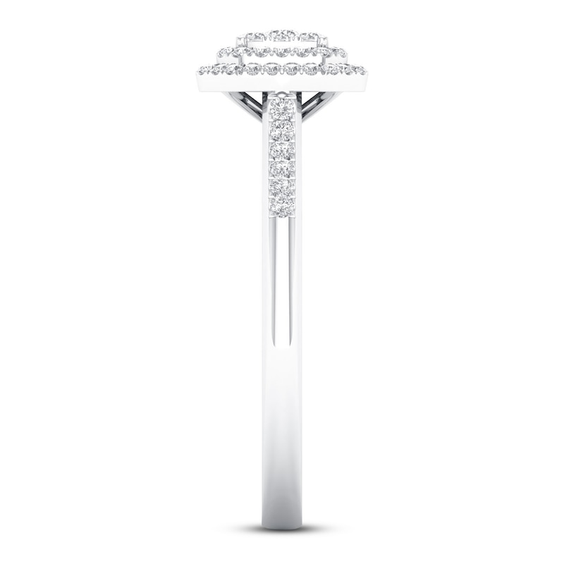 Main Image 2 of Previously Owned Diamond Engagement Ring 3/8 ct tw Round-cut 10K White Gold