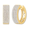 Thumbnail Image 1 of Previously Owned Diamond Hoop Earrings 1/2 ct tw Round-cut 10K Yellow Gold