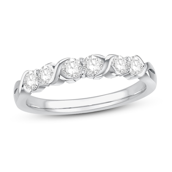 Previously Owned Diamond Anniversary Ring 5/8 ct tw Round-Cut 10K White Gold