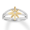 Thumbnail Image 1 of Previously Owned Diamond Star Ring 1/3 ct tw Round-cut 10K Two-Tone Gold