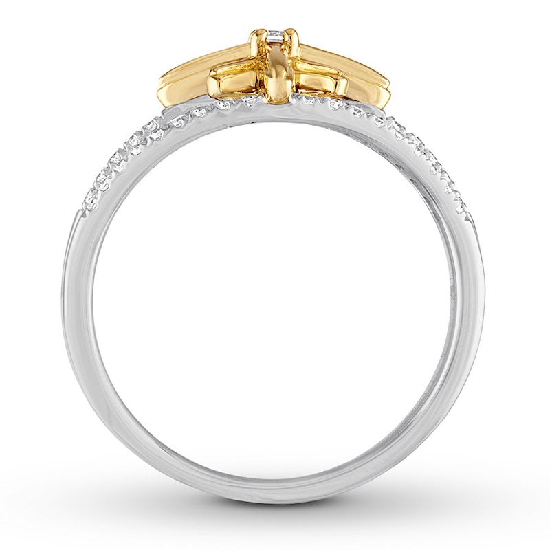 Main Image 2 of Previously Owned Diamond Star Ring 1/3 ct tw Round-cut 10K Two-Tone Gold