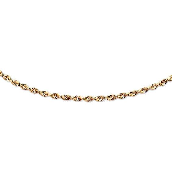 Previously Owned 3mm Rope Chain Necklace Solid 14K Yellow Gold 24"