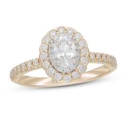 Previously Owned Neil Lane Diamond Engagement Ring 7/8 ct tw Oval/Round 14K Two-Tone Gold
