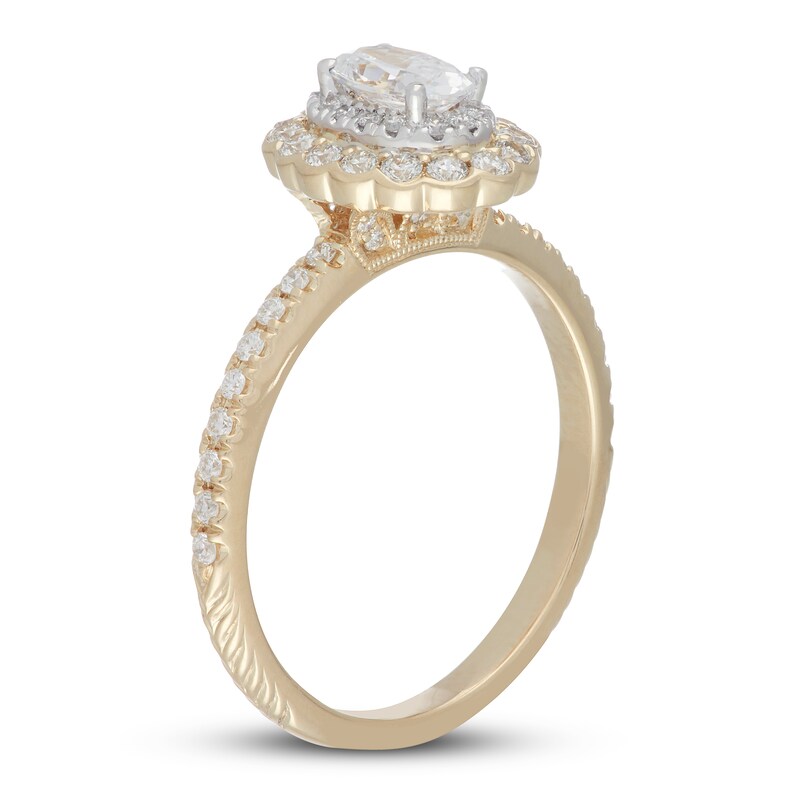 Main Image 2 of Previously Owned Neil Lane Diamond Engagement Ring 7/8 ct tw Oval/Round 14K Two-Tone Gold
