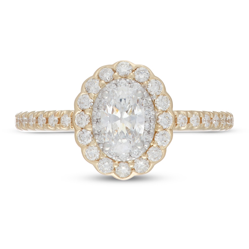 Main Image 3 of Previously Owned Neil Lane Diamond Engagement Ring 7/8 ct tw Oval/Round 14K Two-Tone Gold