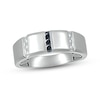 Thumbnail Image 1 of Previously Owned Men's Black & White Diamond Wedding Band 1/5 ct tw 10K White Gold