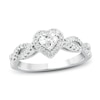 Thumbnail Image 1 of Previously Owned Diamond Engagement Ring 1/2 ct tw Heart & Round 14K White Gold