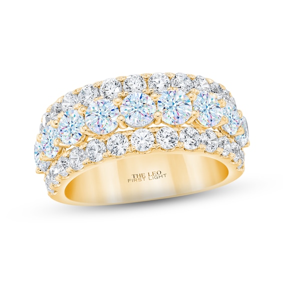Previously Owned THE LEO First Light Diamond Anniversary Ring 3 ct tw Round-cut 14K Yellow Gold
