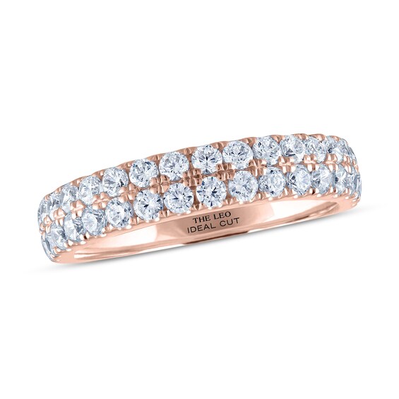 Previously Owned THE LEO Ideal Cut Diamond Anniversary Ring 1 ct tw 14K Rose Gold
