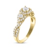 Thumbnail Image 2 of THE LEO Ideal Cut Round-Cut Diamond Three-Stone Engagement Ring 1 ct tw 14K Yellow Gold