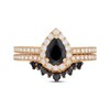 Thumbnail Image 3 of Neil Lane Pear-Shaped Black & White Diamond Bridal Set 1-1/2 ct tw 14K Yellow Gold