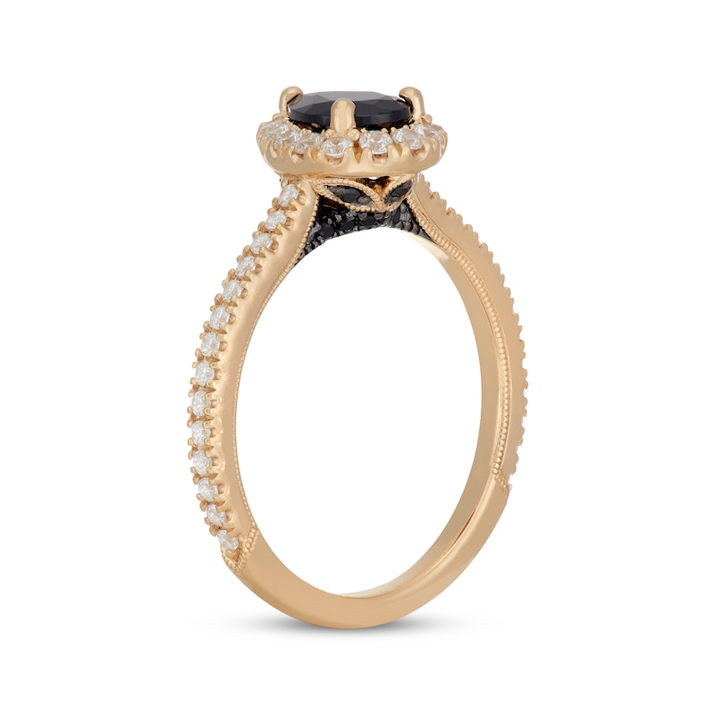 Main Image 5 of Neil Lane Pear-Shaped Black & White Diamond Engagement Ring 1-1/8 ct tw 14K Yellow Gold
