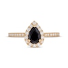 Thumbnail Image 6 of Neil Lane Pear-Shaped Black & White Diamond Engagement Ring 1-1/8 ct tw 14K Yellow Gold