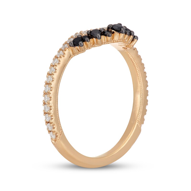 Main Image 2 of Neil Lane Black & White Diamond Contoured Wedding Band 3/8 ct tw 14K Yellow Gold