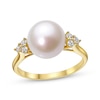 Thumbnail Image 0 of Cultured Pearl & Diamond Ring 1/6 ct tw 10K Yellow Gold