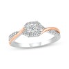 Diamond Promise Ring 1/5 ct tw Sterling Silver & 10K Rose Gold