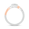 Diamond Promise Ring 1/5 ct tw Sterling Silver & 10K Rose Gold