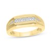 Men’s Square & Round-Cut Diamond Anniversary Band 5/8 ct tw 10K Yellow Gold