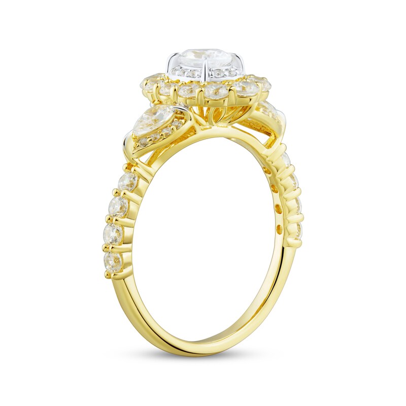 Main Image 2 of Adore Oval-Cut Diamond Halo Engagement Ring 1-1/2 ct tw 14K Yellow Gold