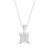 Thumbnail Image 1 of Princess-Cut Diamond Quad Necklace 1/2 ct tw 10K White Gold 18"