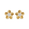 Thumbnail Image 2 of Diamond Plumeria Flower Stud Earrings 1/10 ct tw 10K Yellow Gold
