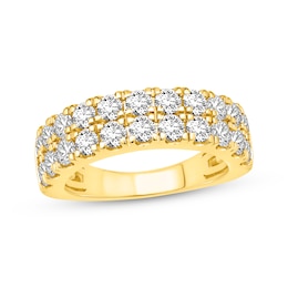 Lab-Created Diamonds by KAY Two-Row Anniversary Band 2 ct tw 14K Yellow Gold