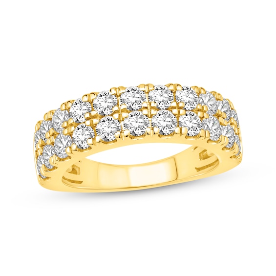 Lab-Grown Diamonds Two-Row Anniversary Band 2 ct tw 14K Yellow Gold