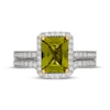 Thumbnail Image 3 of Neil Lane Radiant-Cut Peridot & Diamond Halo Bridal Set 5/8 ct tw 14K White Gold